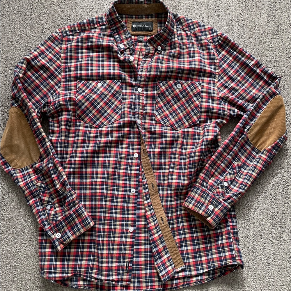 Mens Billabong Plaid Shirt Size Medium